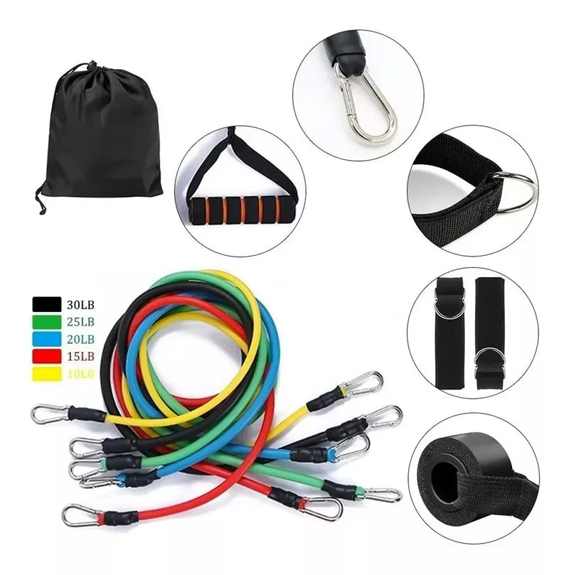 Kit 11 Elásticos de Treino – Fortaleça Seu Corpo em Qualquer Lugar!" 💪