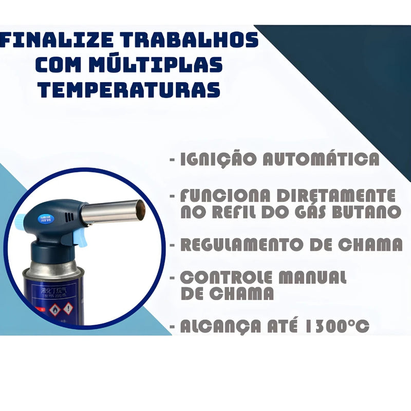🔥 Maçarico Culinário Profissional – Regulável para Cozinha e Confeitaria