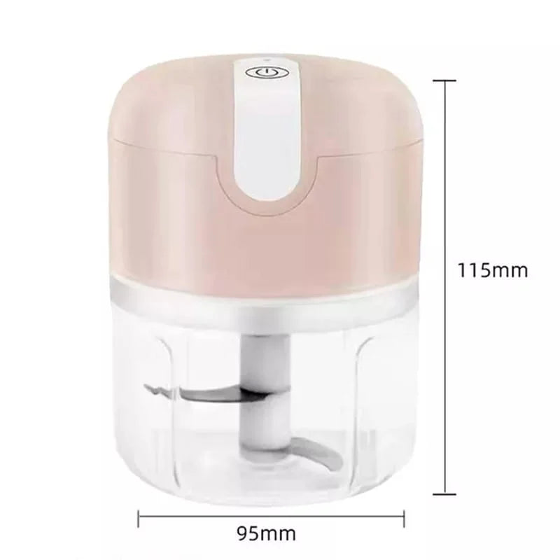 ⚡Mini Processador Portátil USB 250ml – 3 Lâminas Bivolt ✅