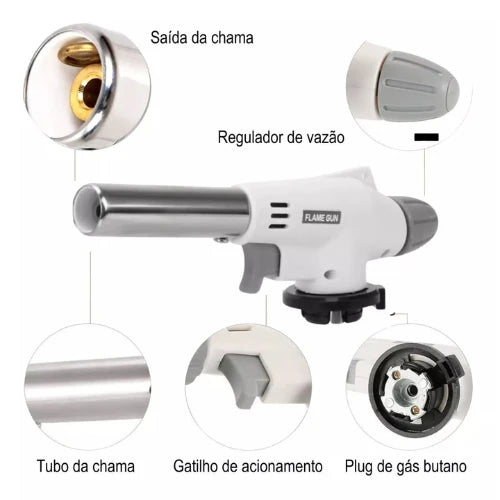 🔥 Maçarico Culinário Profissional – Regulável para Cozinha e Confeitaria