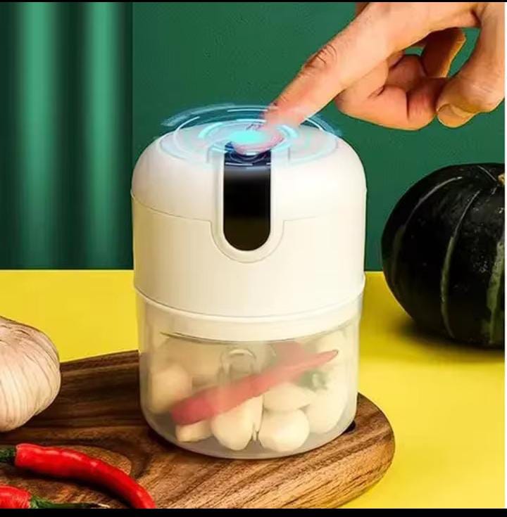 ⚡Mini Processador Portátil USB 250ml – 3 Lâminas Bivolt ✅