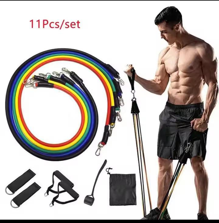 Kit 11 Elásticos de Treino – Fortaleça Seu Corpo em Qualquer Lugar!" 💪
