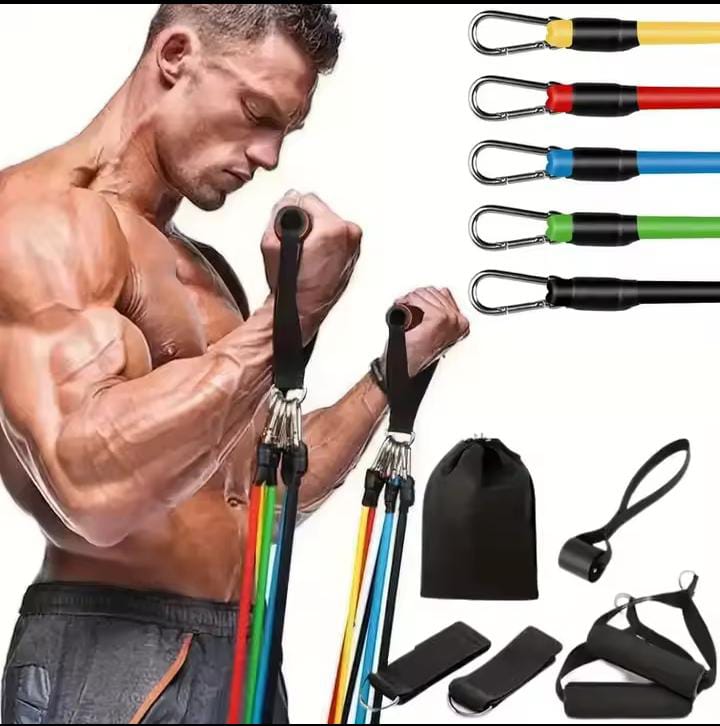 Kit 11 Elásticos de Treino – Fortaleça Seu Corpo em Qualquer Lugar!" 💪