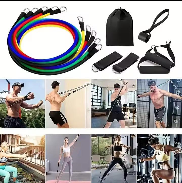 Kit 11 Elásticos de Treino – Fortaleça Seu Corpo em Qualquer Lugar!" 💪