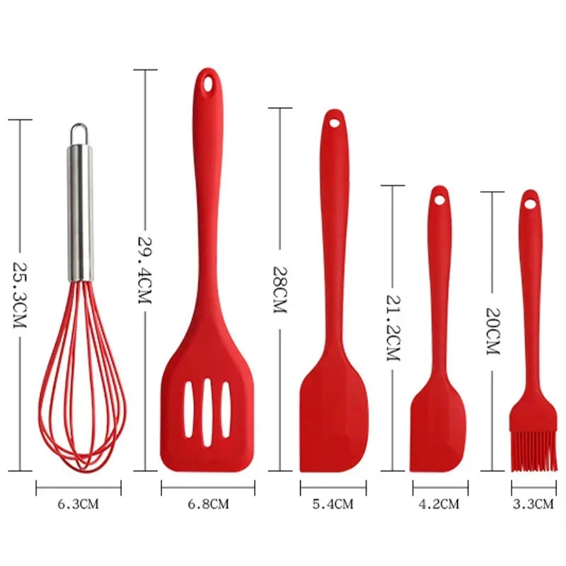🔥Conjunto de Utensílios de Cozinha Premium em Silicone Antiaderente