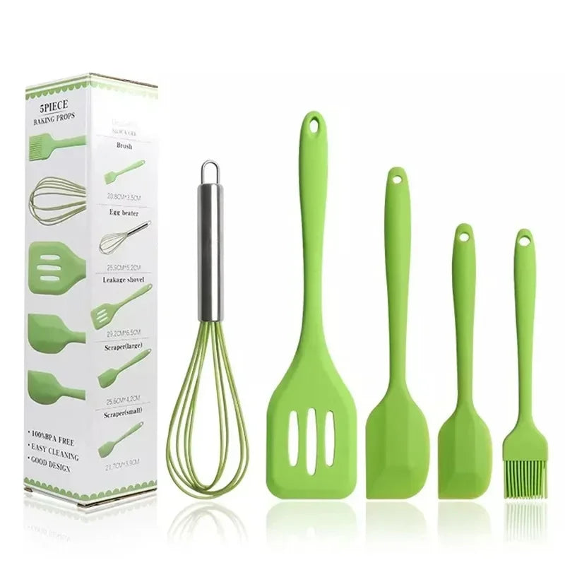 🔥Conjunto de Utensílios de Cozinha Premium em Silicone Antiaderente