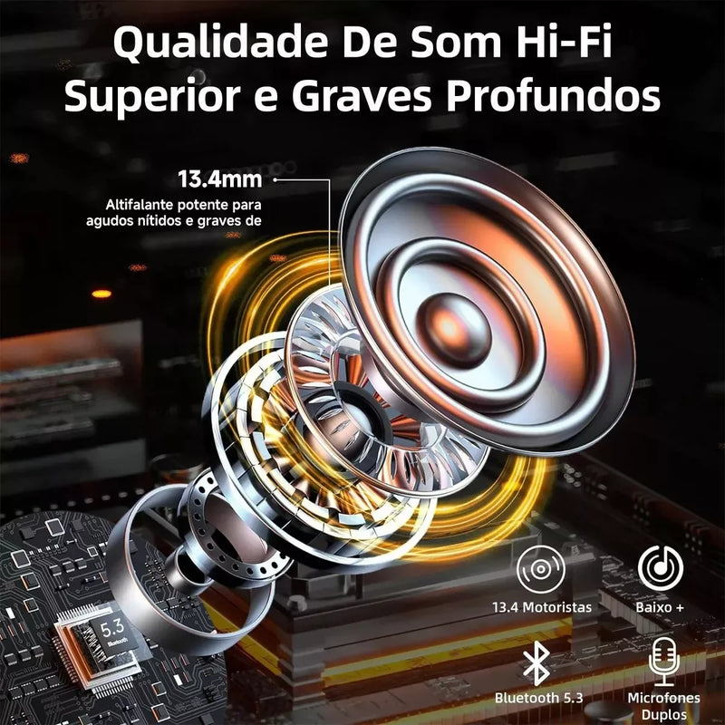 Fones Bluetooth 5.3 | Som Poderoso e Conforto